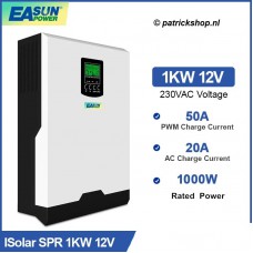 EASUN 1000W 12V hybride omvormer - Netstroom - MPPT regelaar - Zonnepanelen regelaar - Accu's - 230VAC