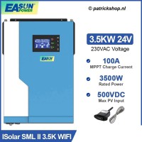 EASUN 3500W 24V hybride omvormer - Netstroom - MPPT regelaar - Zonnepanelen regelaar - Accu's - 230VAC