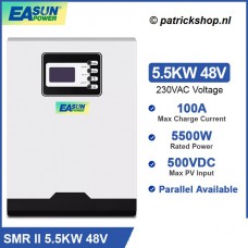 EASUN 5500W 48V hybride omvormer - Netstroom - MPPT regelaar - Zonnepanelen regelaar - Accu's - 230VAC