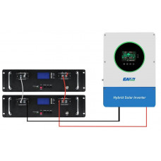 Thuisbatterij set (Off-grid mogelijkheid) EASUN Hybride omvormer + accupack